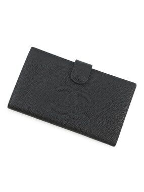Chanel Wallet CC Logo Clasp Caviar Leather Black